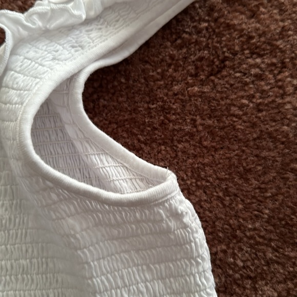 BUNDLE 4 for $30 EBUC SO GOODS FOR LIFE LADIES XL STRETCH WHT COTTON TANK FRILLS - Picture 3 of 8